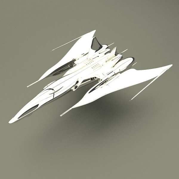 科幻武装战斗机blender模型