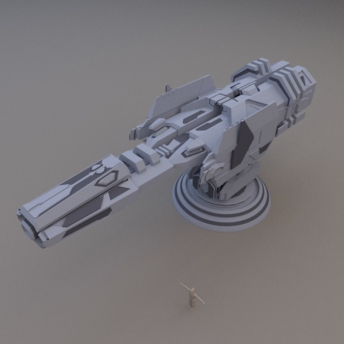 科幻重型火炮blender模型
