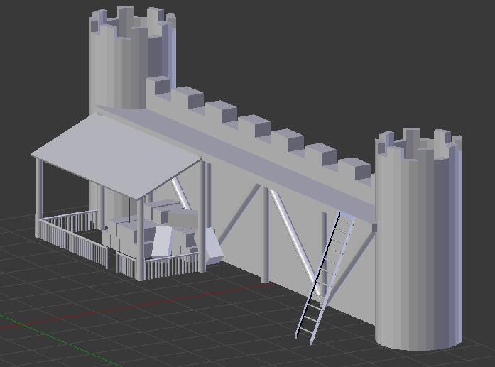 欧式古老城墙blender模型展示