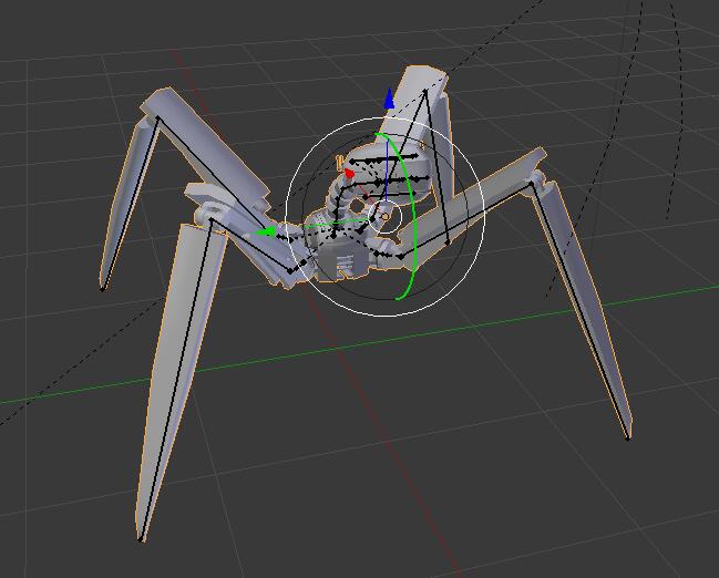 火力蜘蛛机器人带动作blender模型