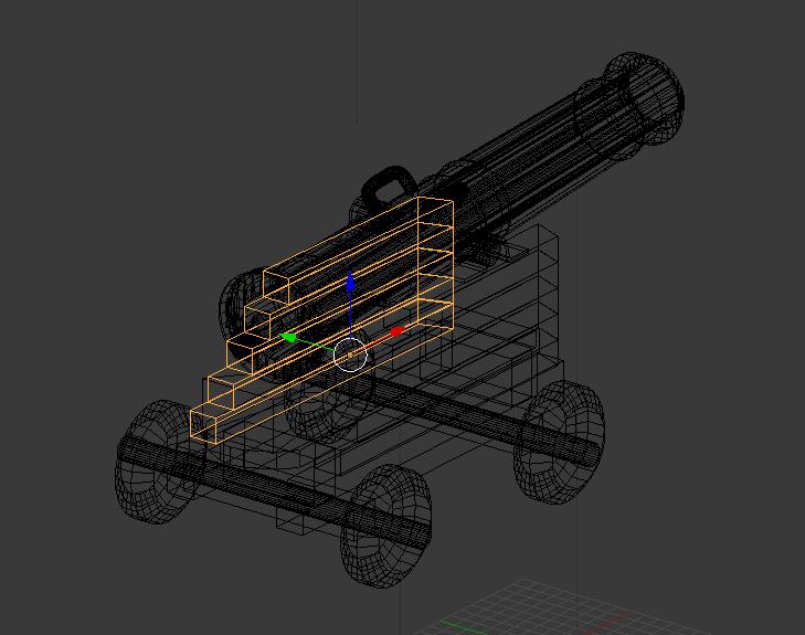 简单大炮blender模型