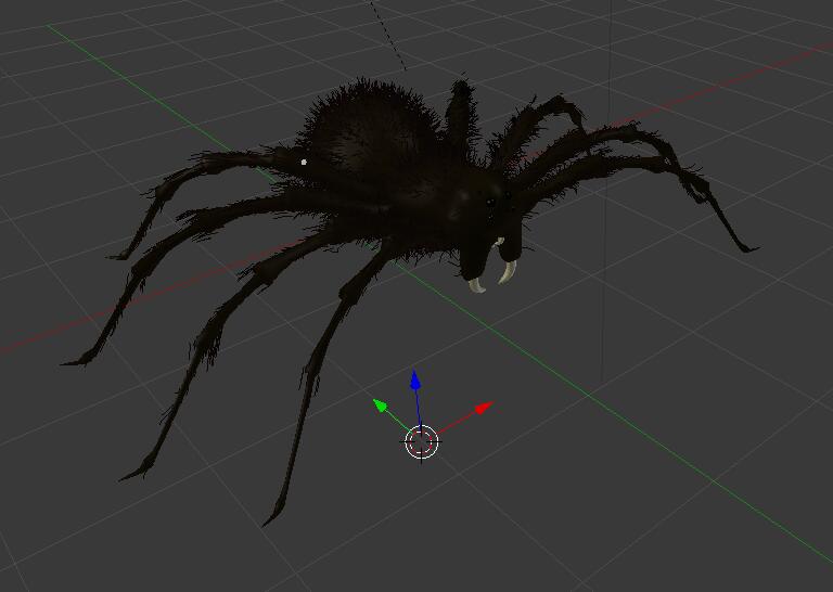 毛绒绒黑蜘蛛blender模型