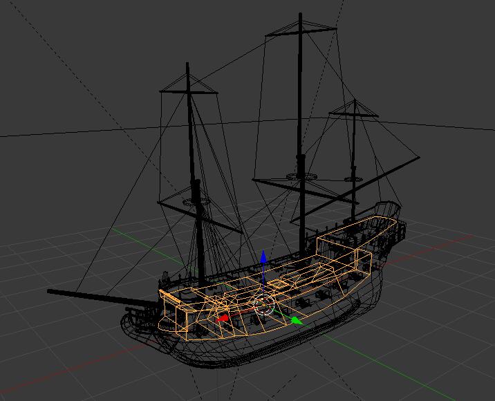 黑珍珠号海盗船blender模型