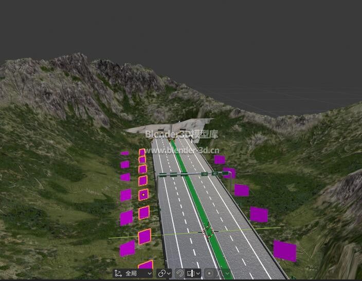 高速公路隧道blender模型展示