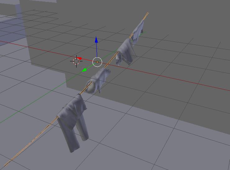 绳子上晾衣服blender模型展示
