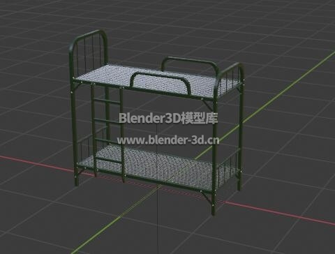 绿漆双层钢架床