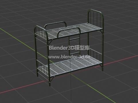 绿漆双层钢架床