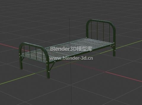 绿漆单人钢架床