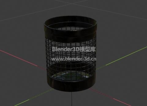 黑色网格废纸篓垃圾桶