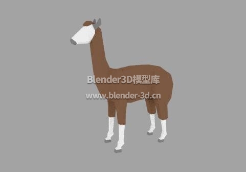 lowpoly rig羊驼草泥马