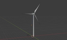 rig风力发电机白模blender模型
