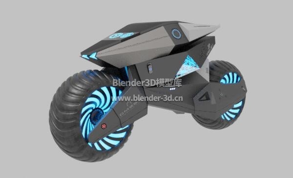 蓝黑科幻摩托车机器人