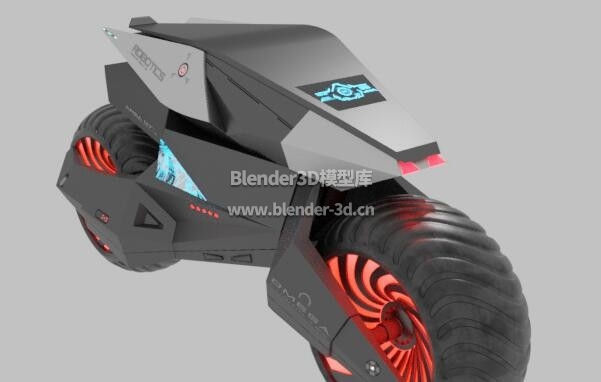 红黑科幻摩托车机器人