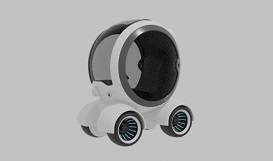科幻未来圆形电动汽车